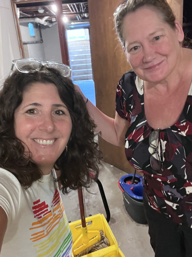 people cleaning the solace house